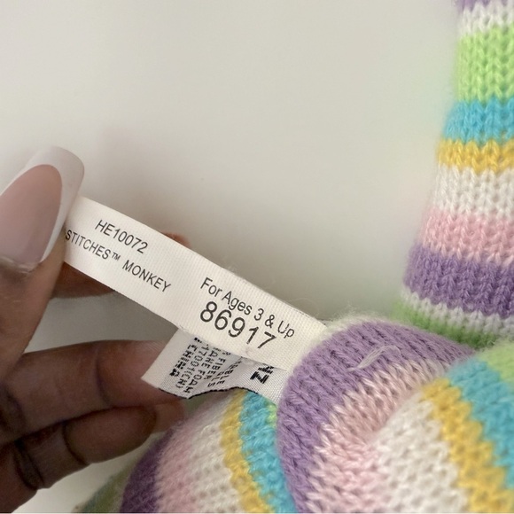 Striped Plush Monkey Toy with Bunny Ears - Picture 12 of 12